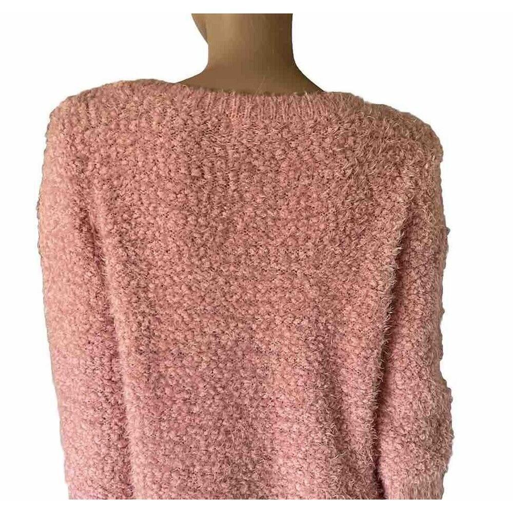 John Paul Richard Pink Sweater Eyelash Size Large Boucle Popcorn JPR Hi-Low - Picture 5 of 7